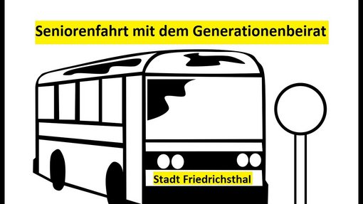 Grafik schwarz-weiß Foto mit gelber Aufschrift der Stadt Friedrichsthal