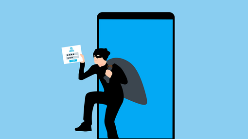 Einbrecher und Mobiltelefon