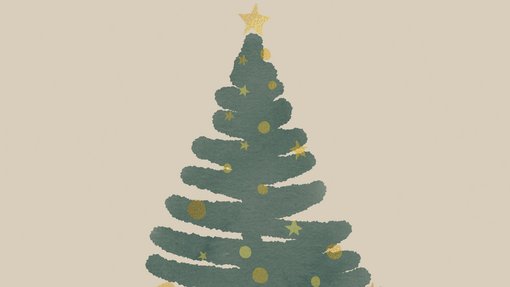 Weihnachtsbaum Comicartige Zeichnung eines Weihnachtsbaumes